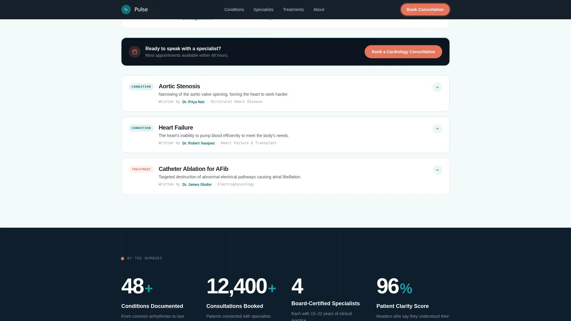 Cardiologist Advanced Booking Website Template