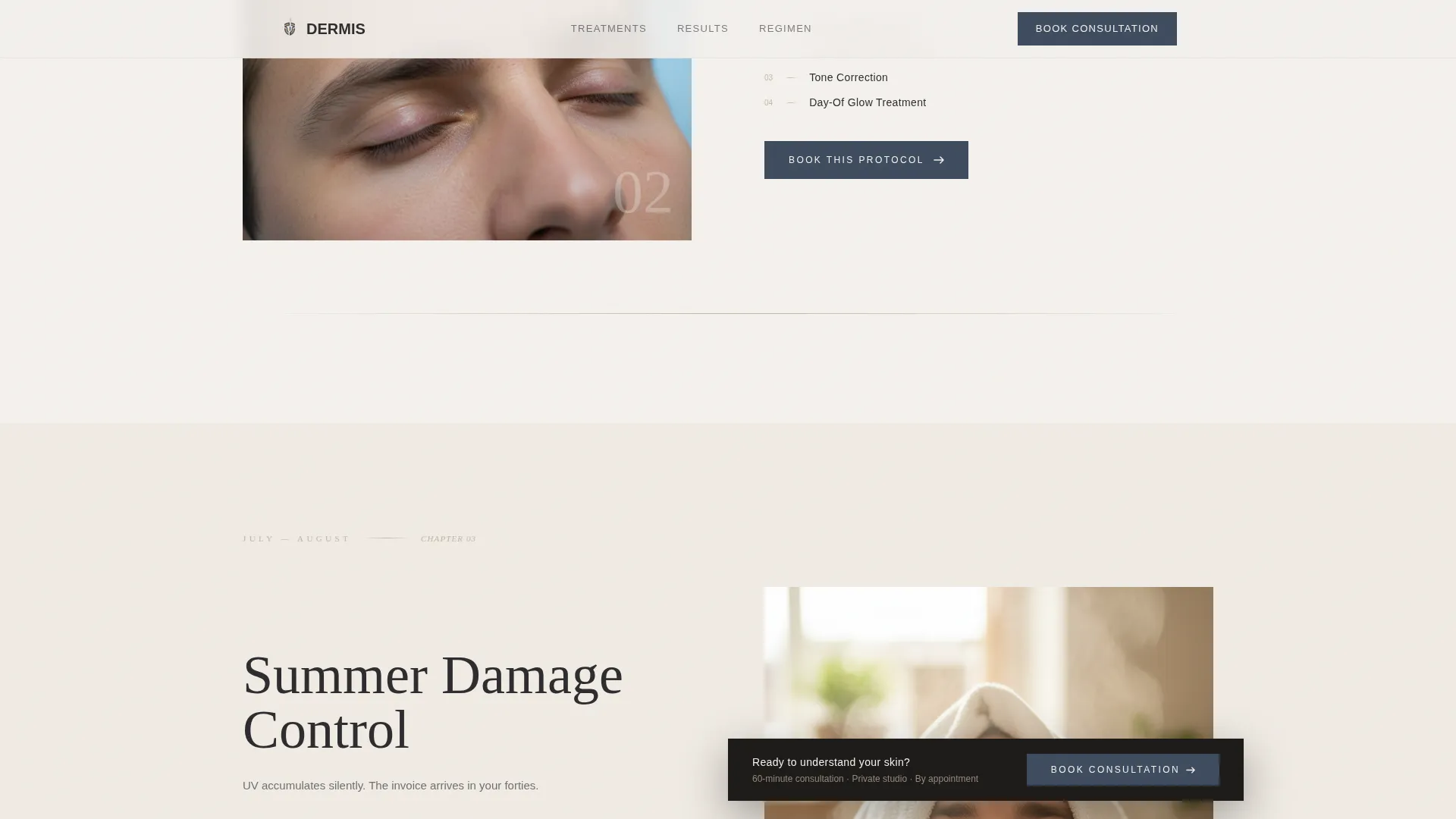 Refined Aesthetician | Free Website Template | Rocket