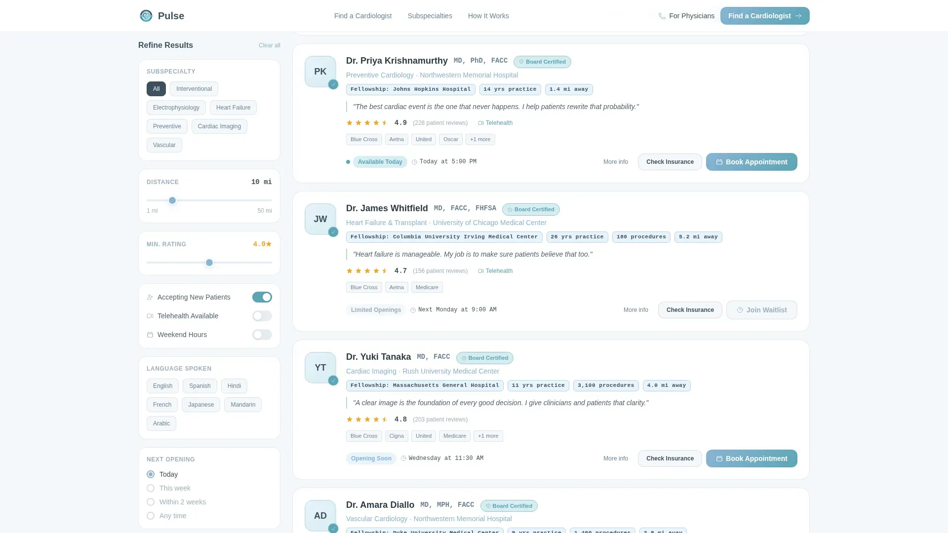 Cardiologist Booking Website Template