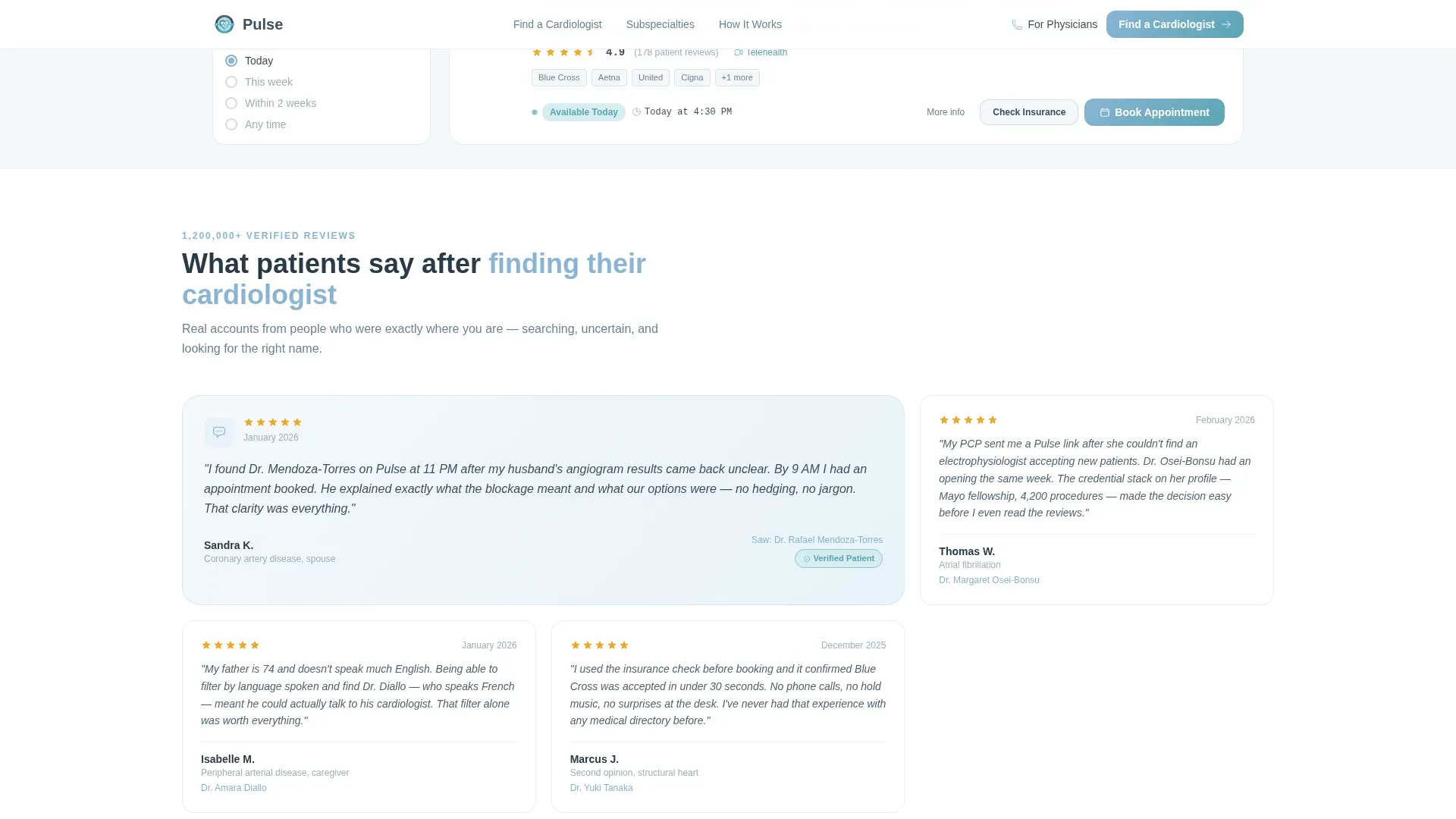 Cardiologist Booking Website Template