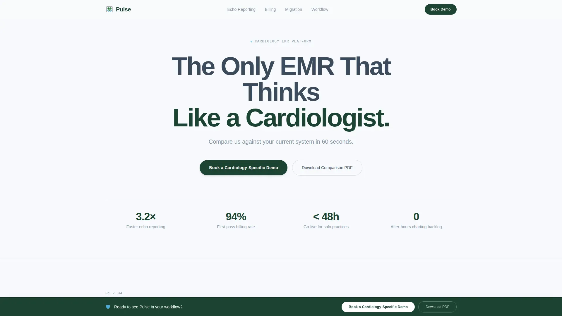 Cardiology EMR Comparison Landing Page Template