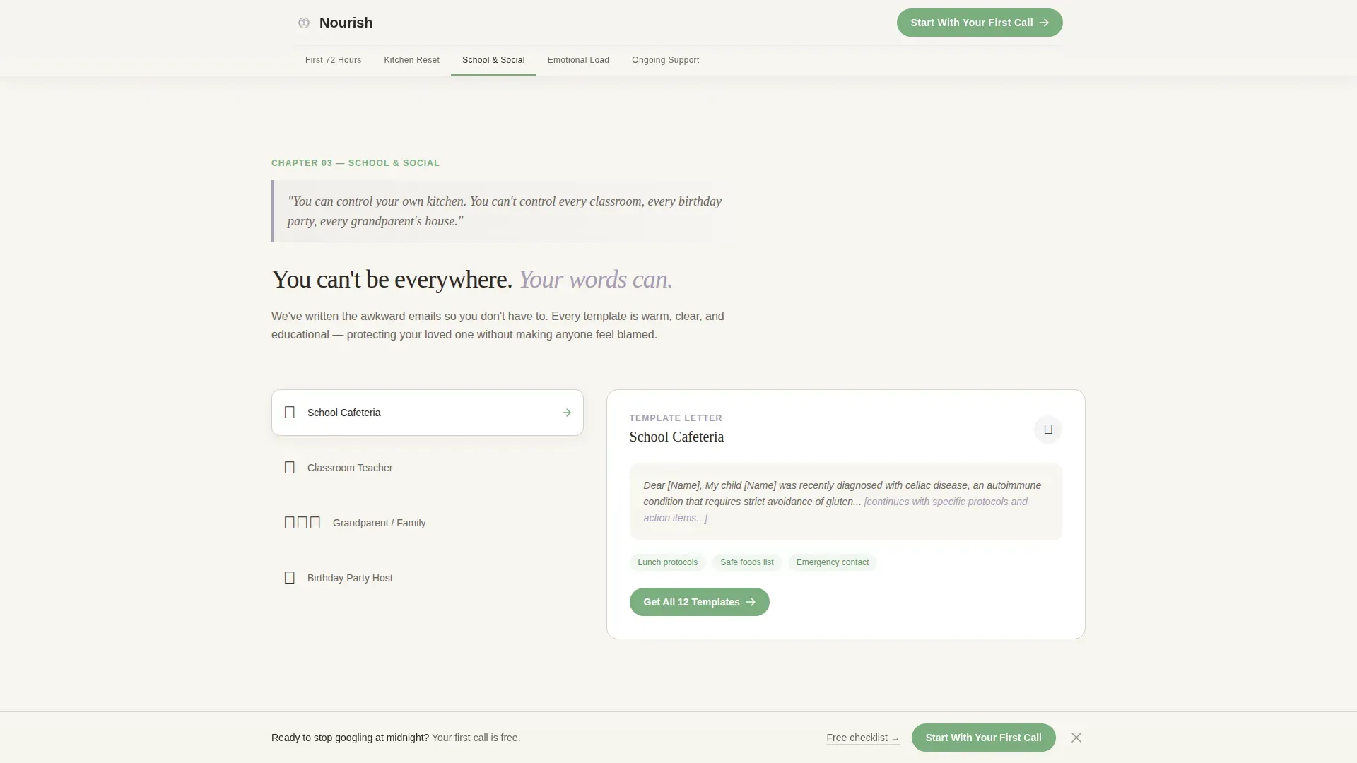 Celiac Disease Care Booking Website Template