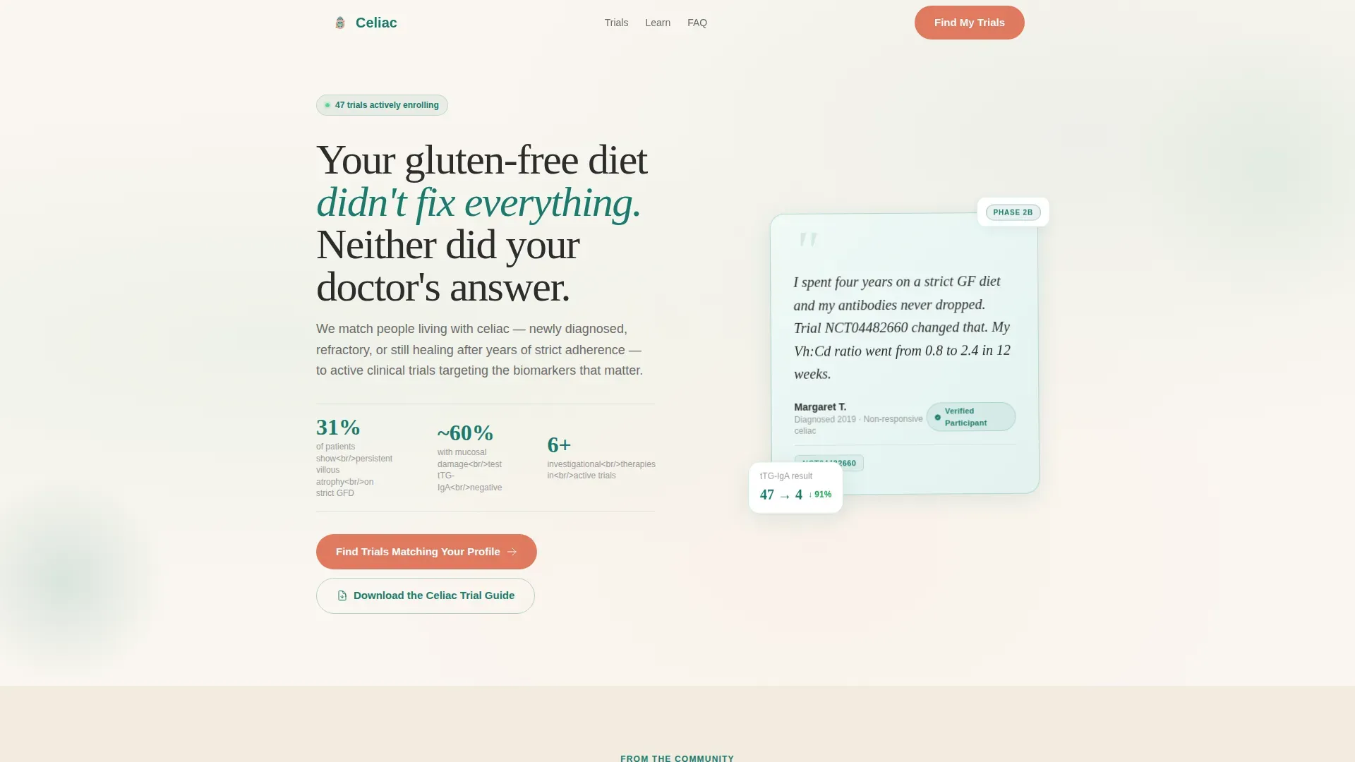 Celiac Disease Care Professional Website Template