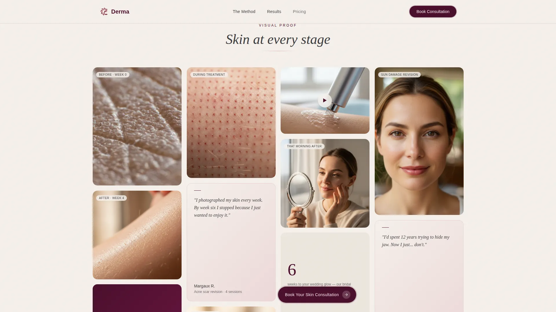 Skincare & Derma Clinic Complete Booking Website Template