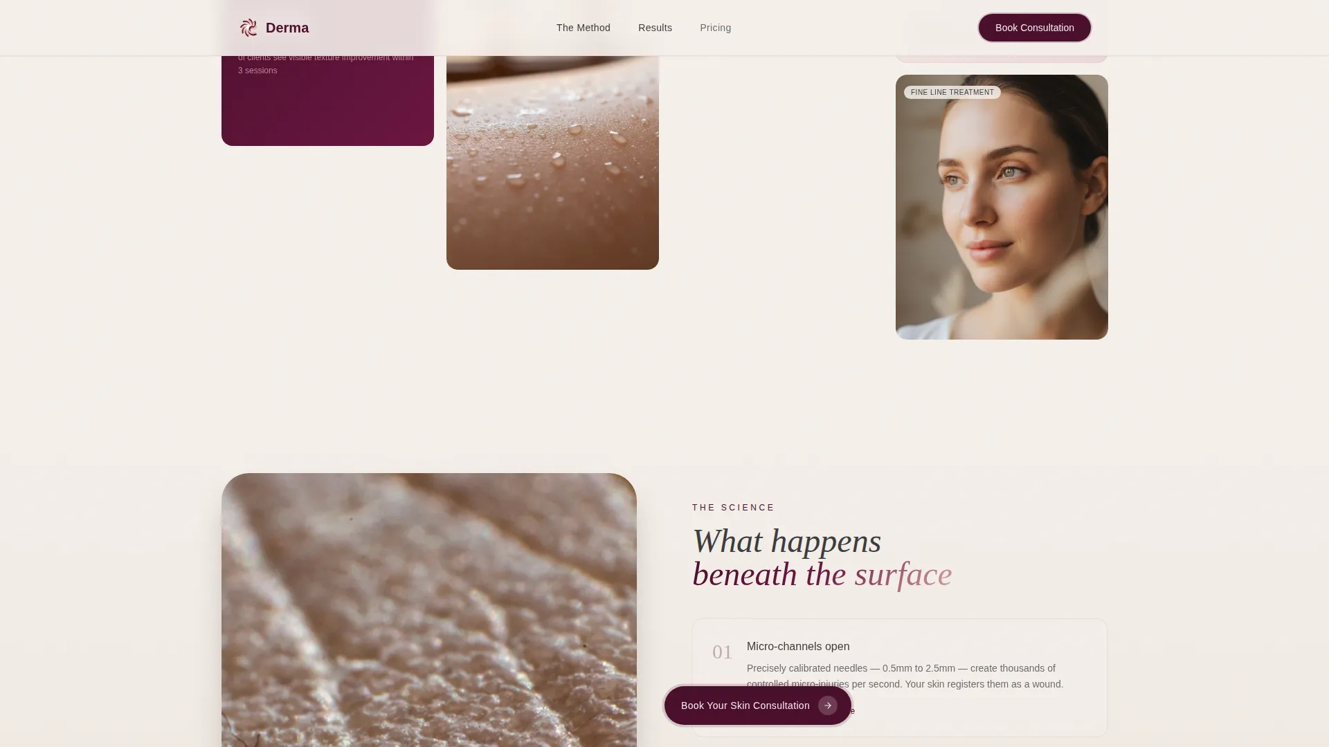 Skincare & Derma Clinic Complete Booking Website Template