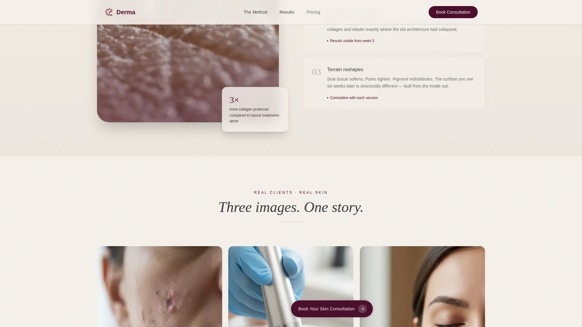 Skincare & Derma Clinic Complete Booking Website Template