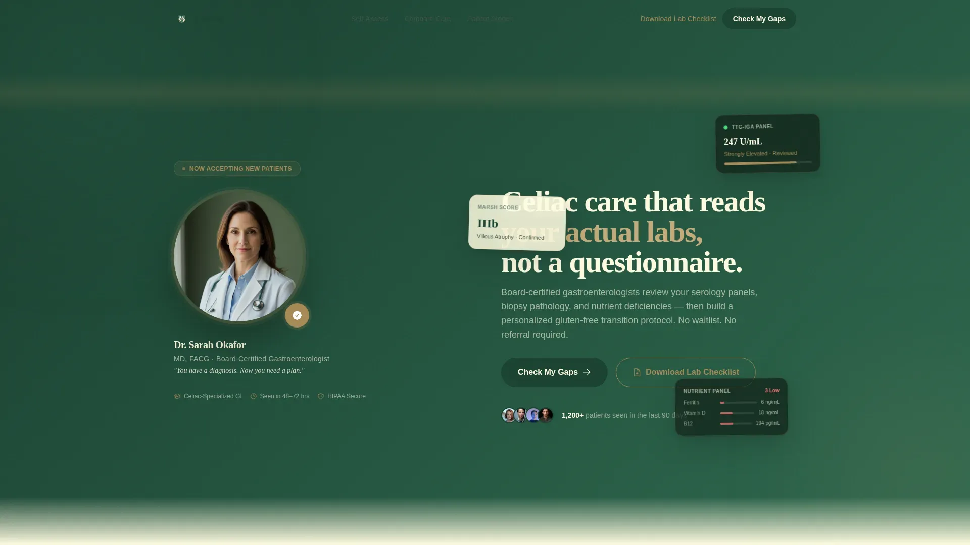 Celiac Disease Care Comparison Website Template