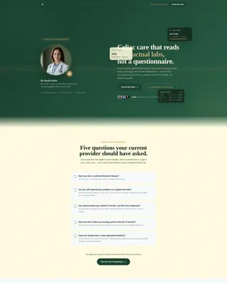 Celiac Disease Care Comparison Website Template