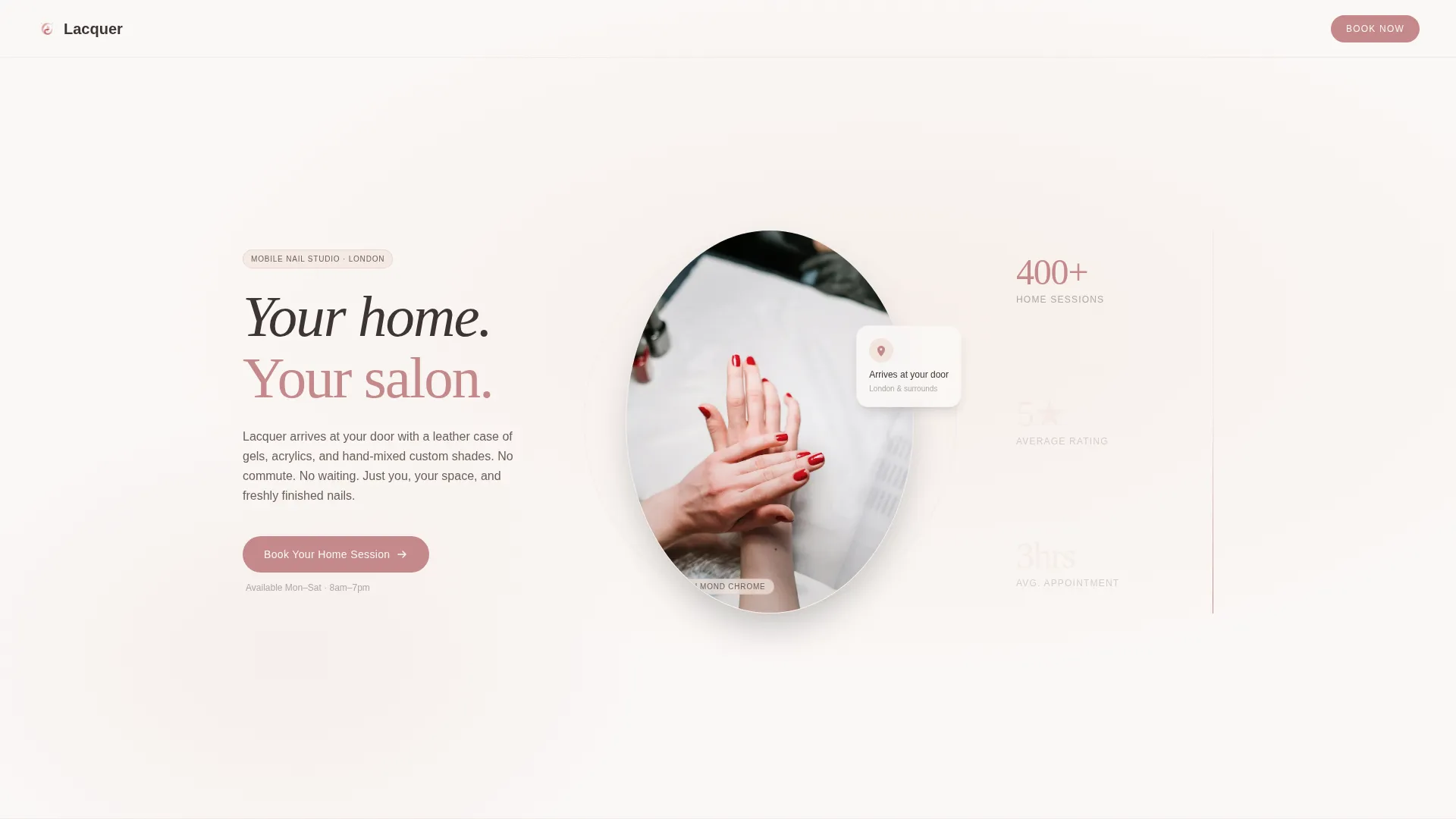 Nail & Lash Studio Booking Website Template