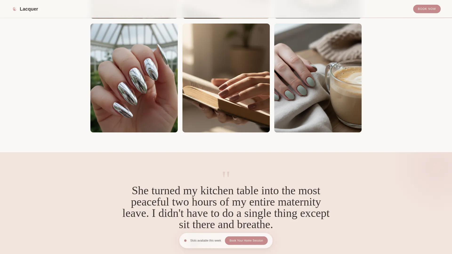 Nail & Lash Studio Booking Website Template