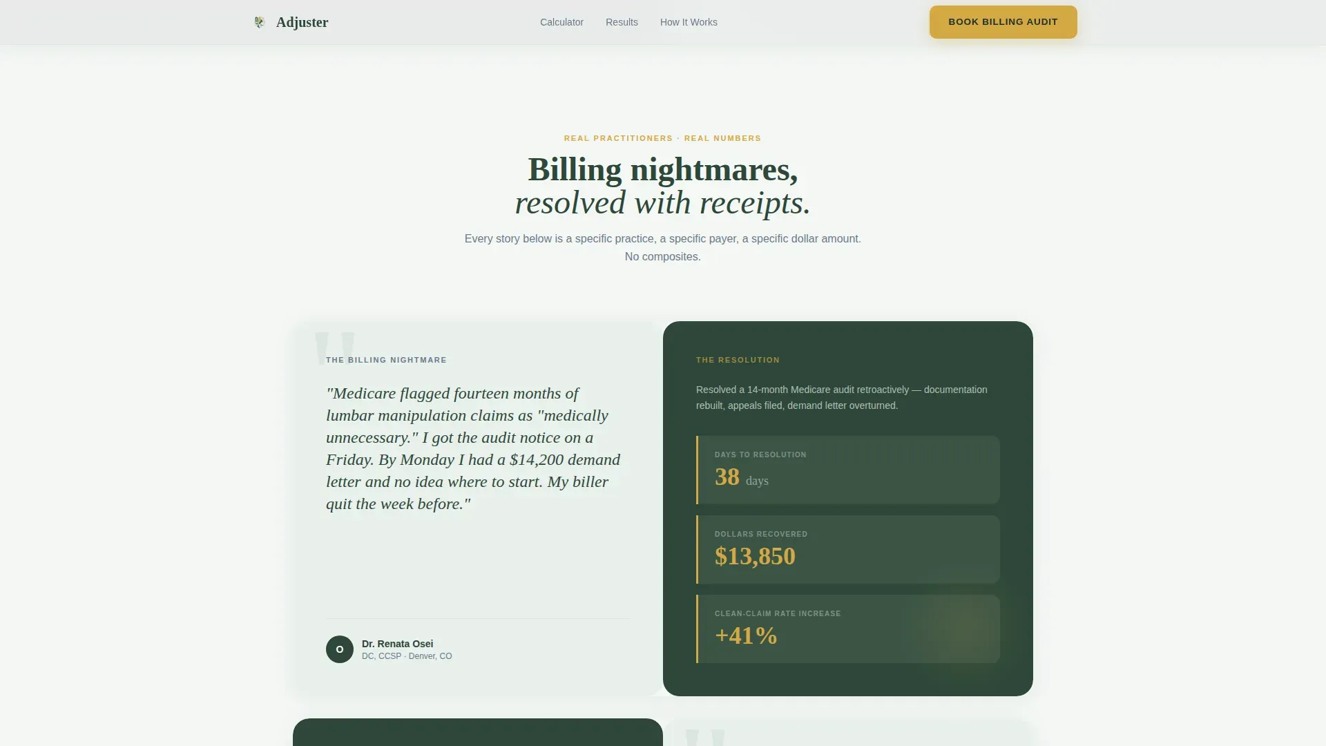 Chiropractic Insurance Billing & Revenue Recovery Website Template
