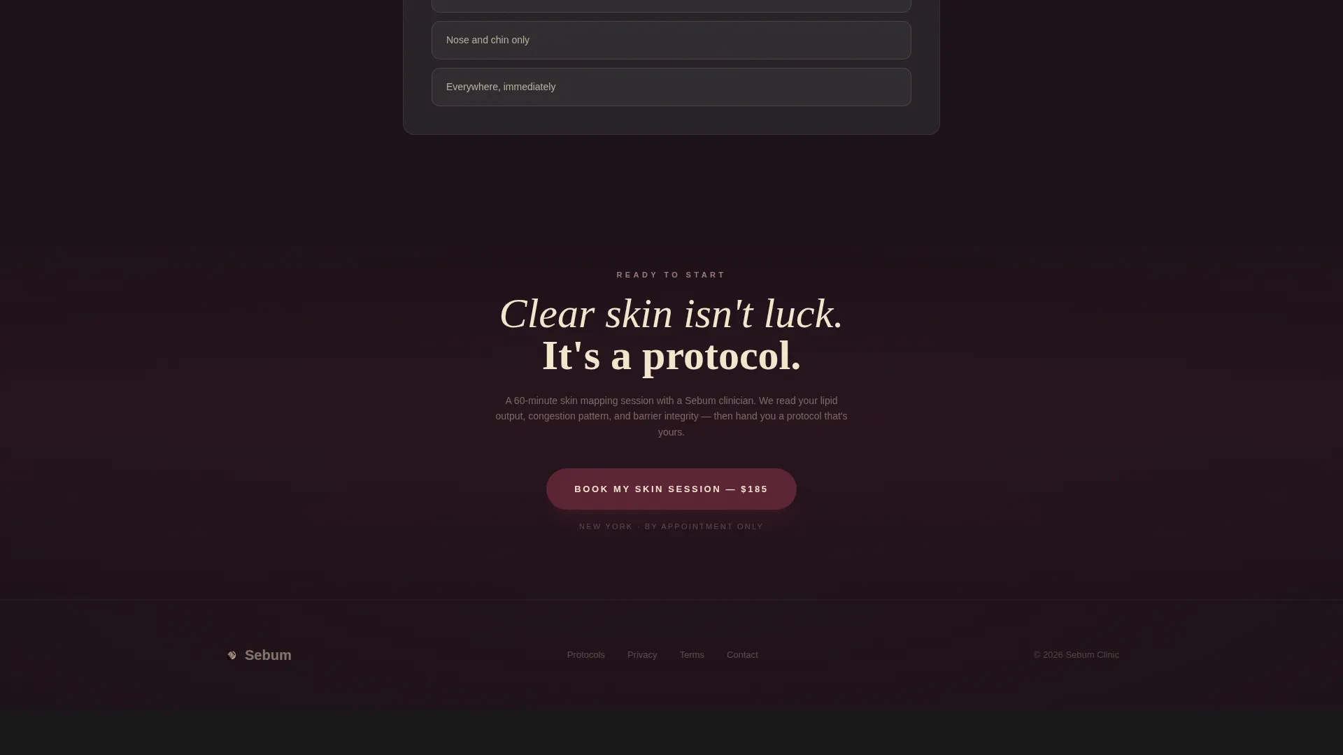Oily Skin Beauty Booking Website Template