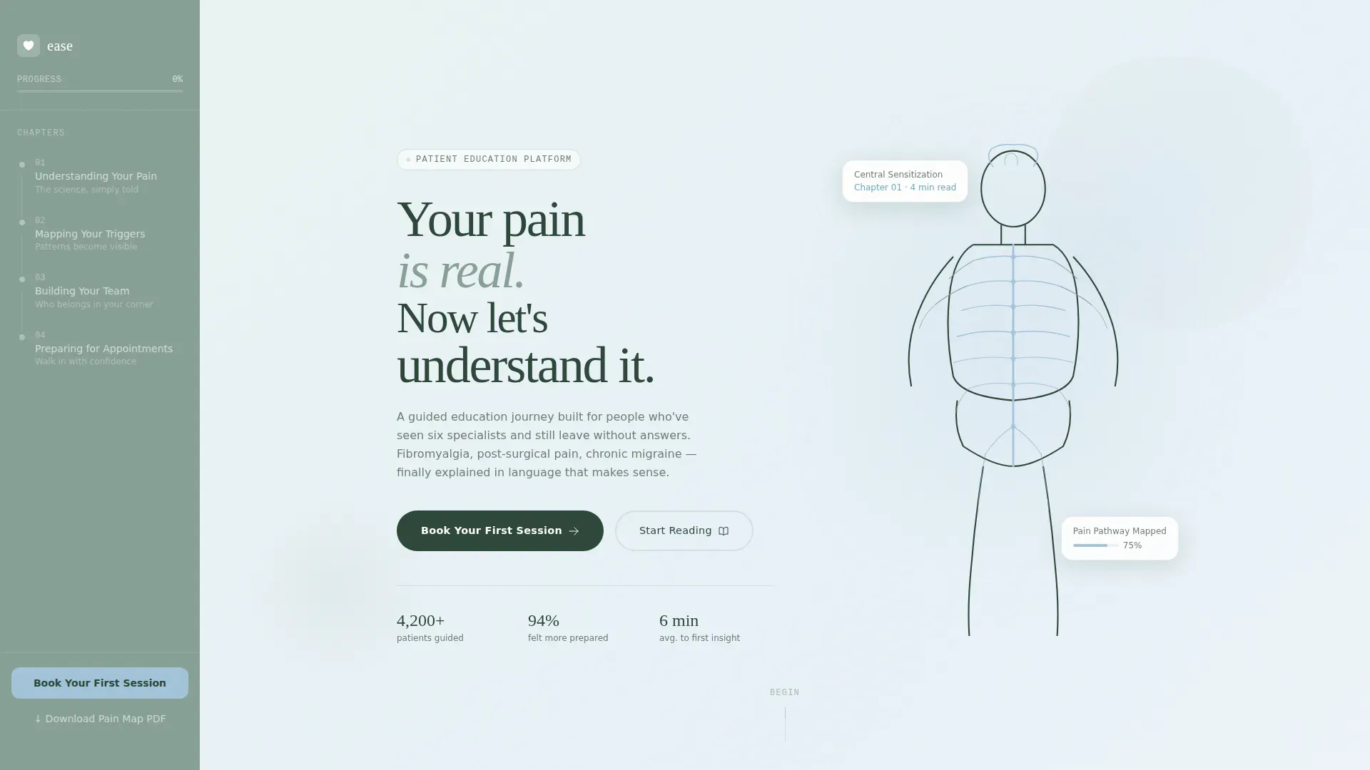 Chronic Pain Care Booking Website Template