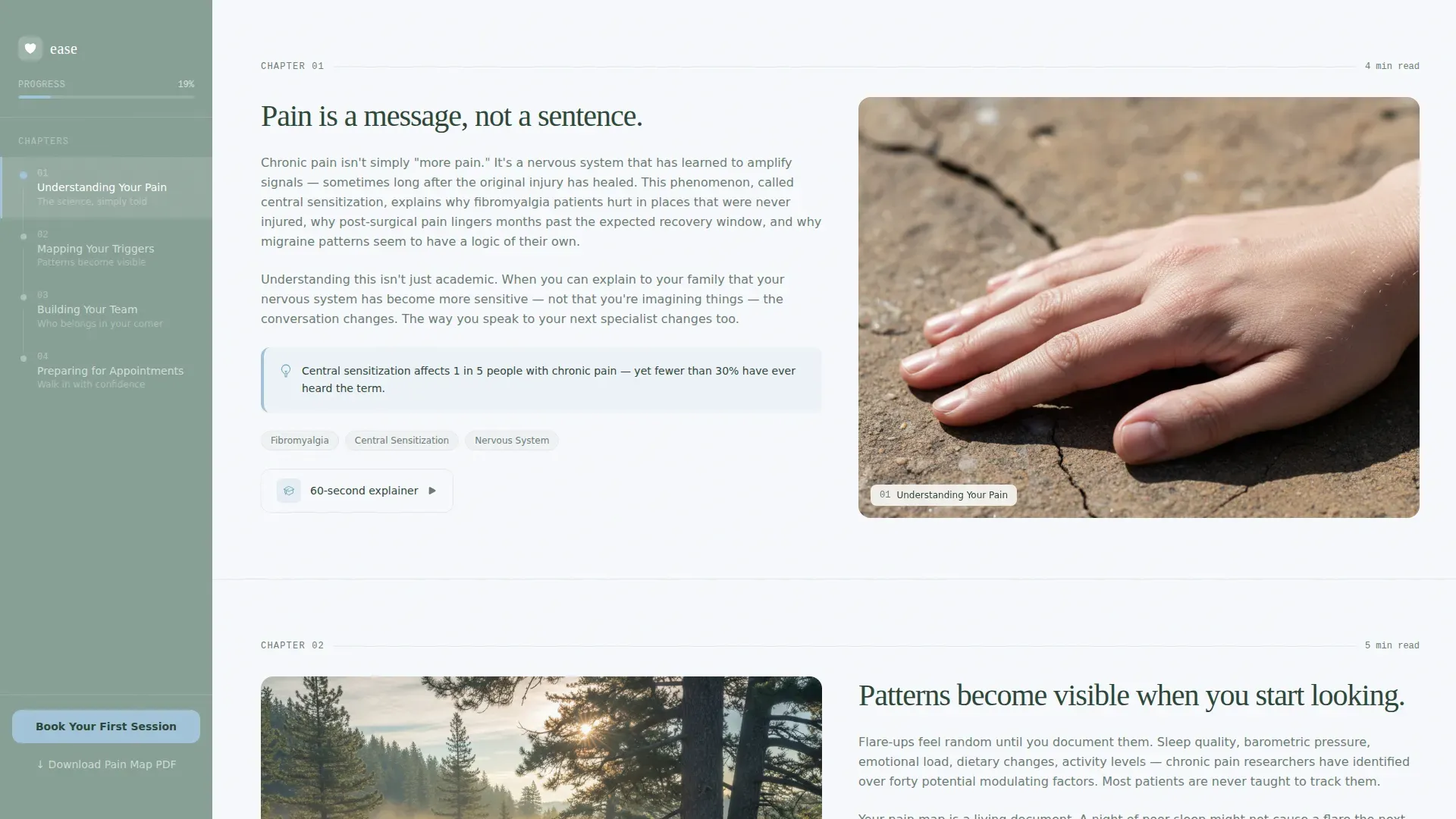 Chronic Pain Care Booking Website Template