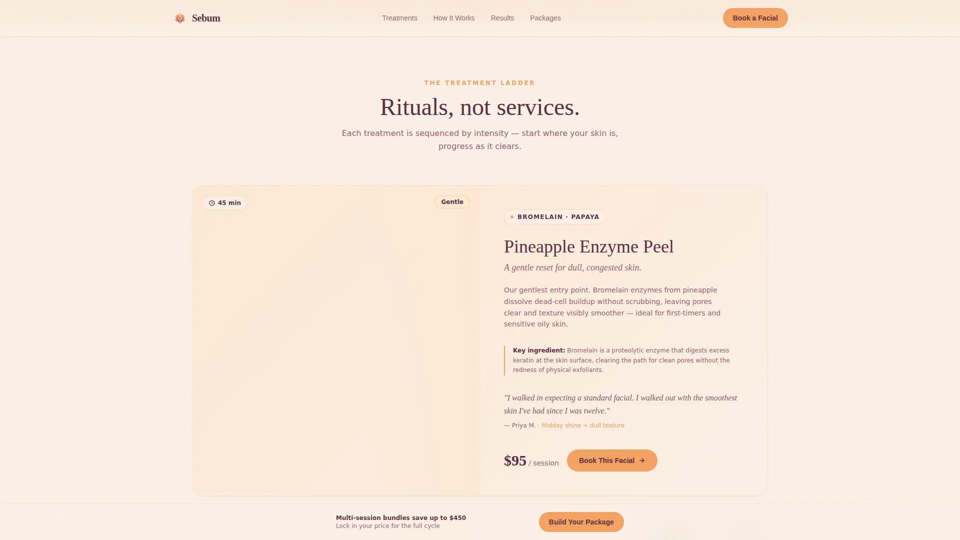 Oily Skin Beauty Specialist Booking Website Template
