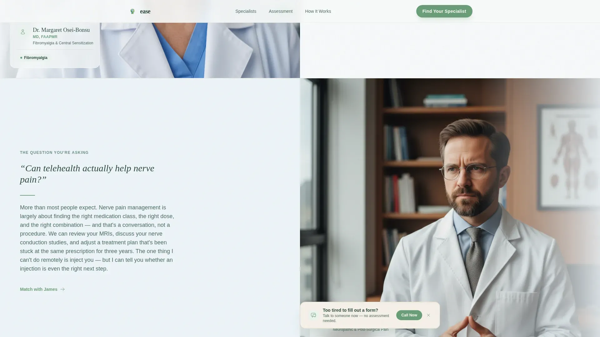 Chronic Pain Telehealth Landing Page Template