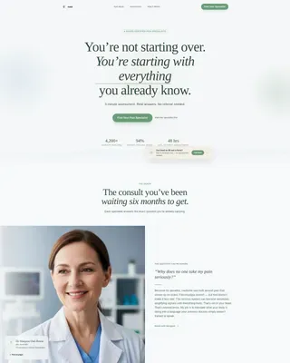 Chronic Pain Telehealth Landing Page Template
