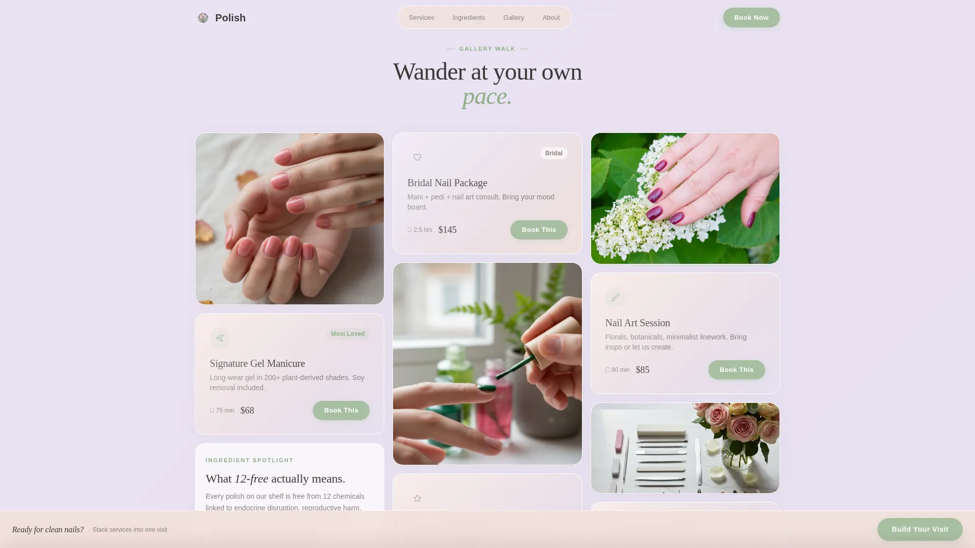 Nail & Lash Studio Specialist Booking Website Template