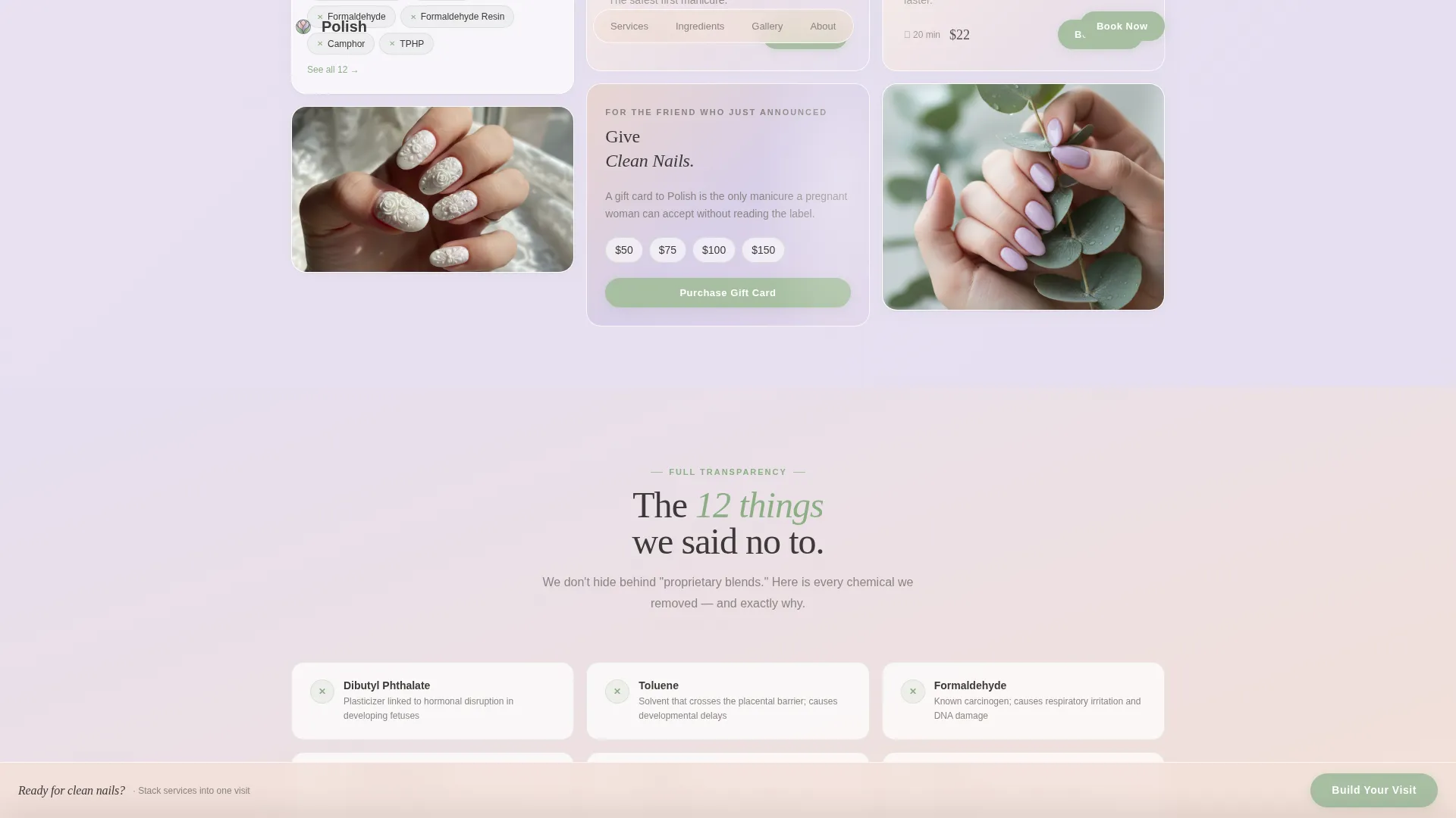 Nail & Lash Studio Specialist Booking Website Template