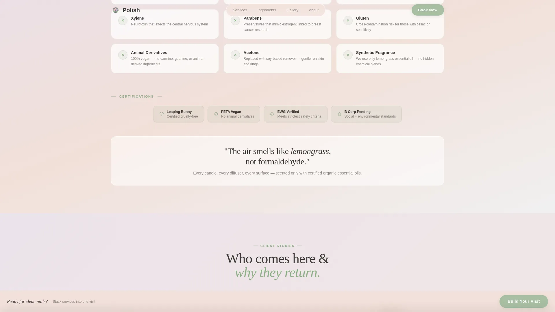 Nail & Lash Studio Specialist Booking Website Template