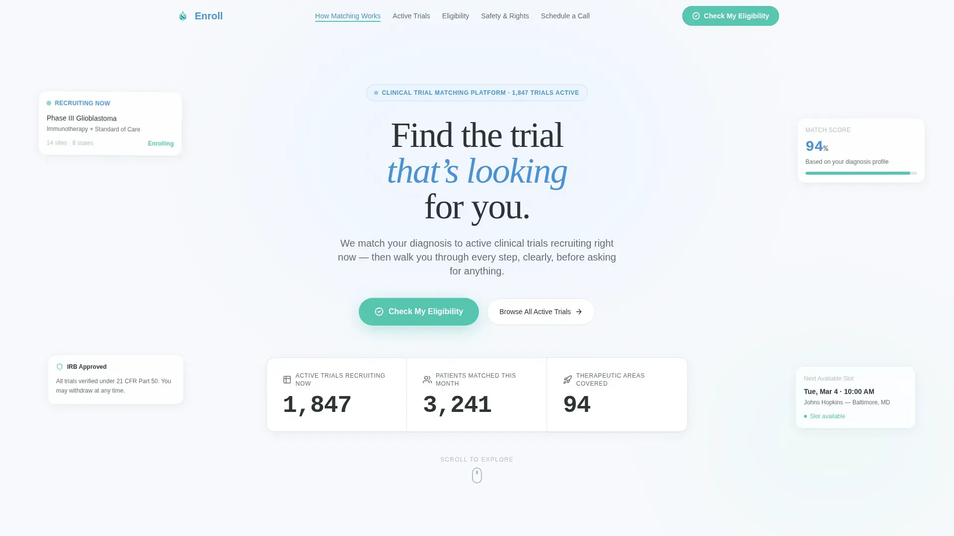 Clinical Trial Recruitment Landing Page Template