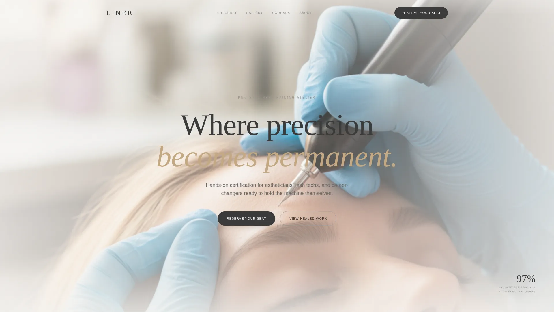 Permanent Eyeliner Training Academy Landing Page