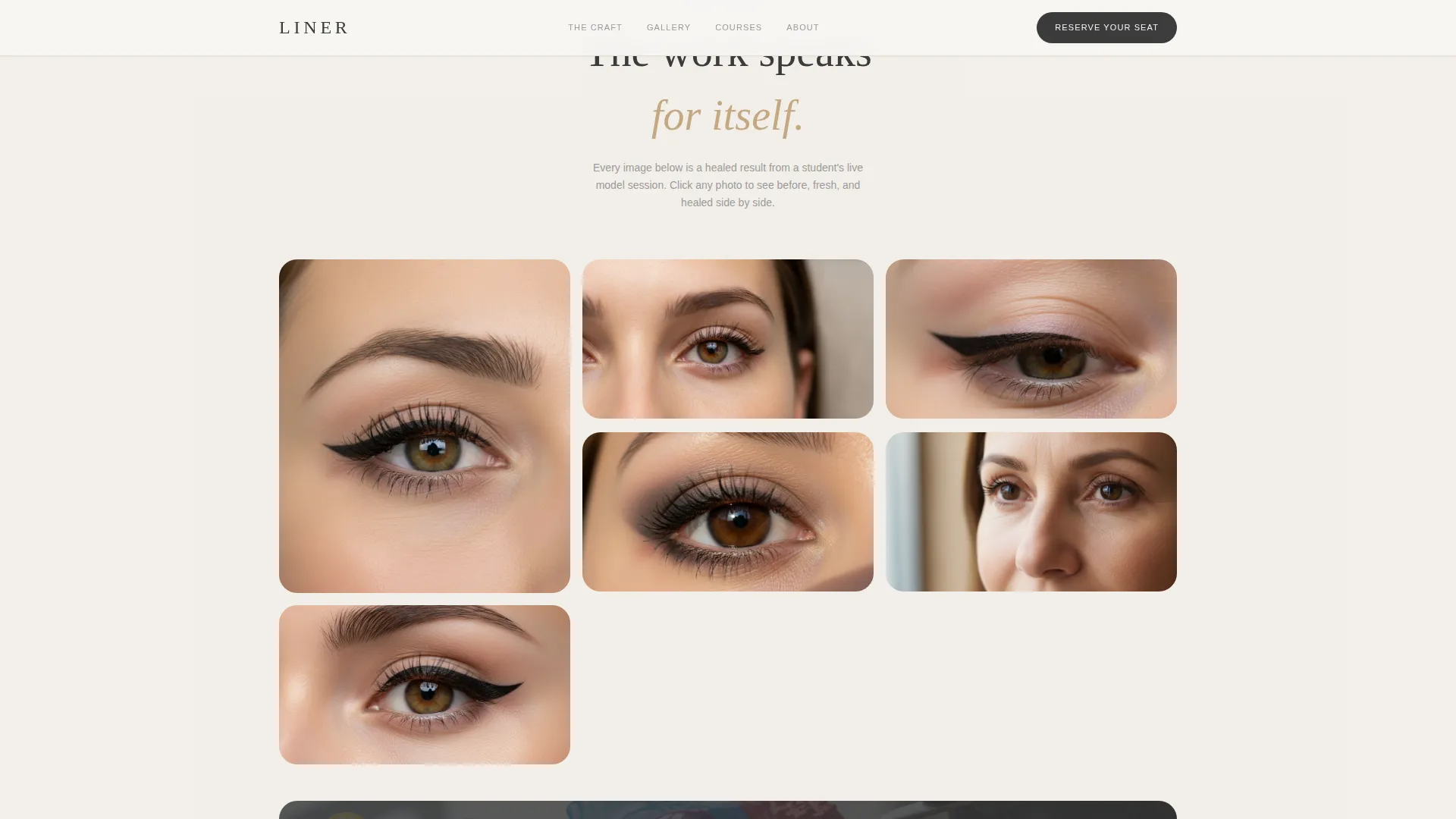 Permanent Eyeliner Training Academy Landing Page