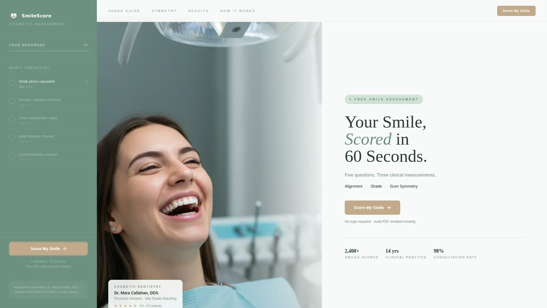 Smile Audit Landing page Template