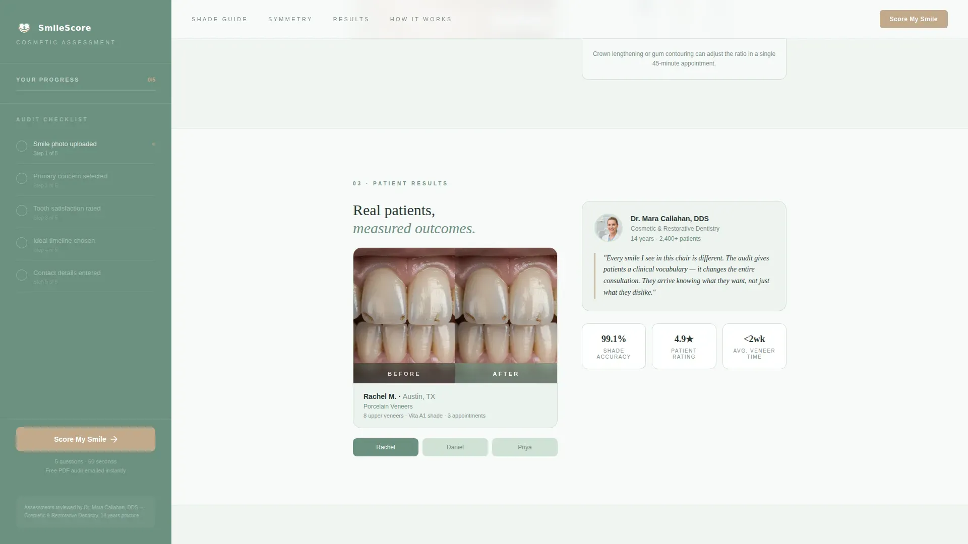 Smile Audit Landing page Template
