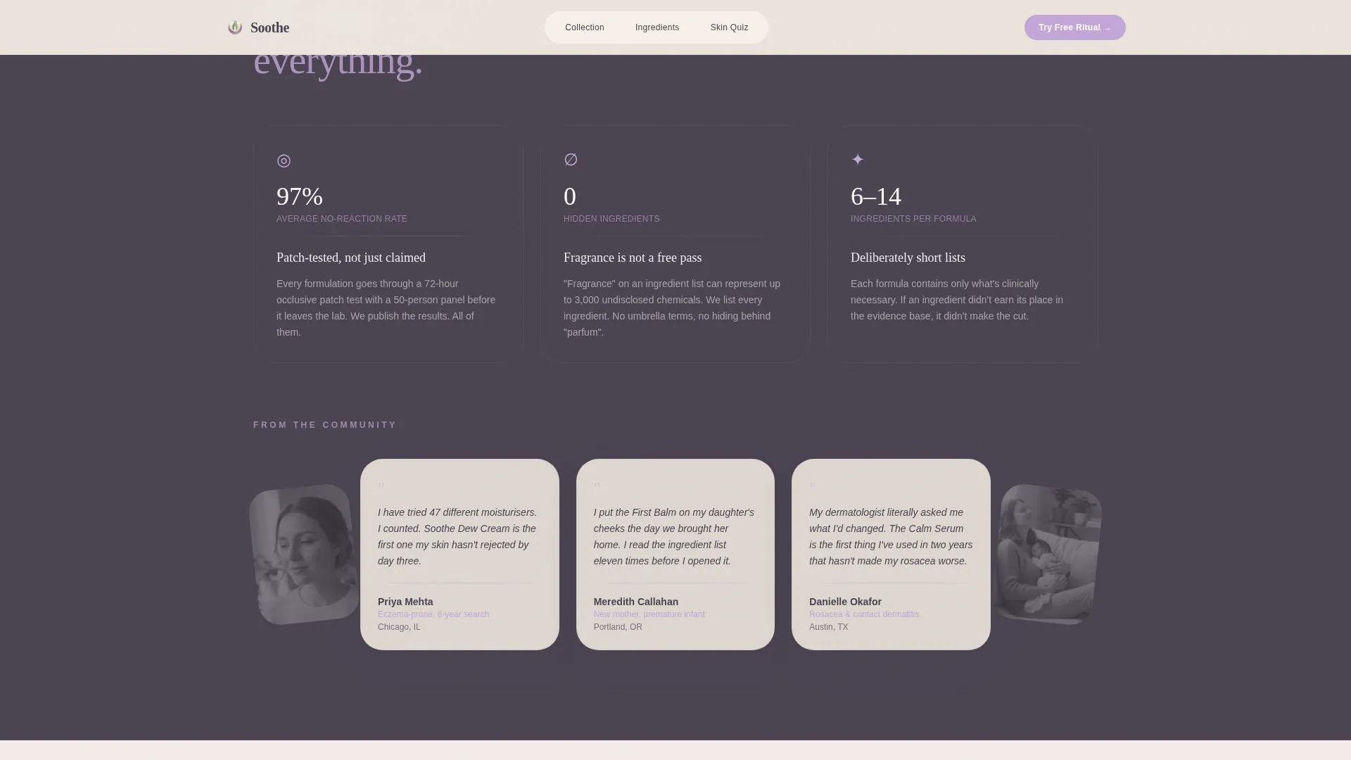 Calming Sensitive Skin Landing Page Template