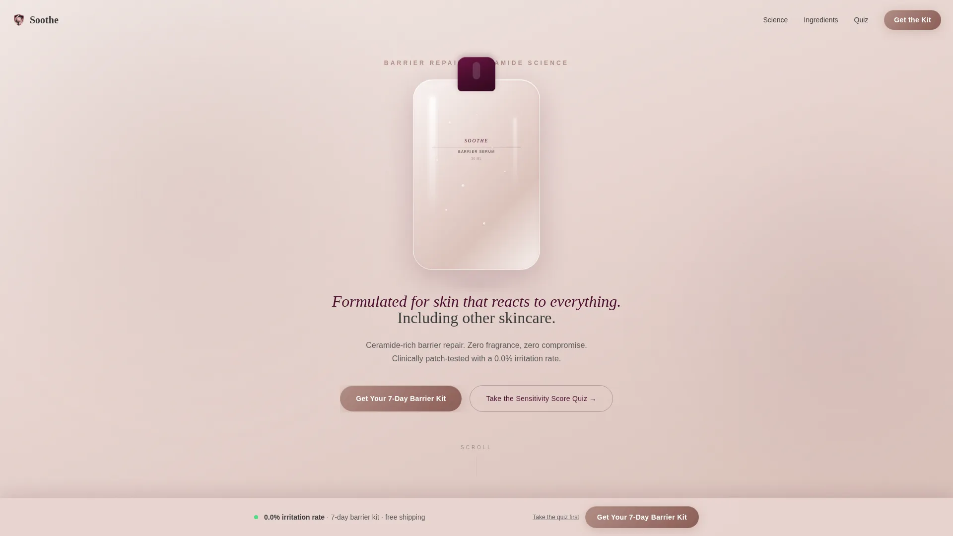 Sensitive Skin Beauty Specialist Professional Website Template