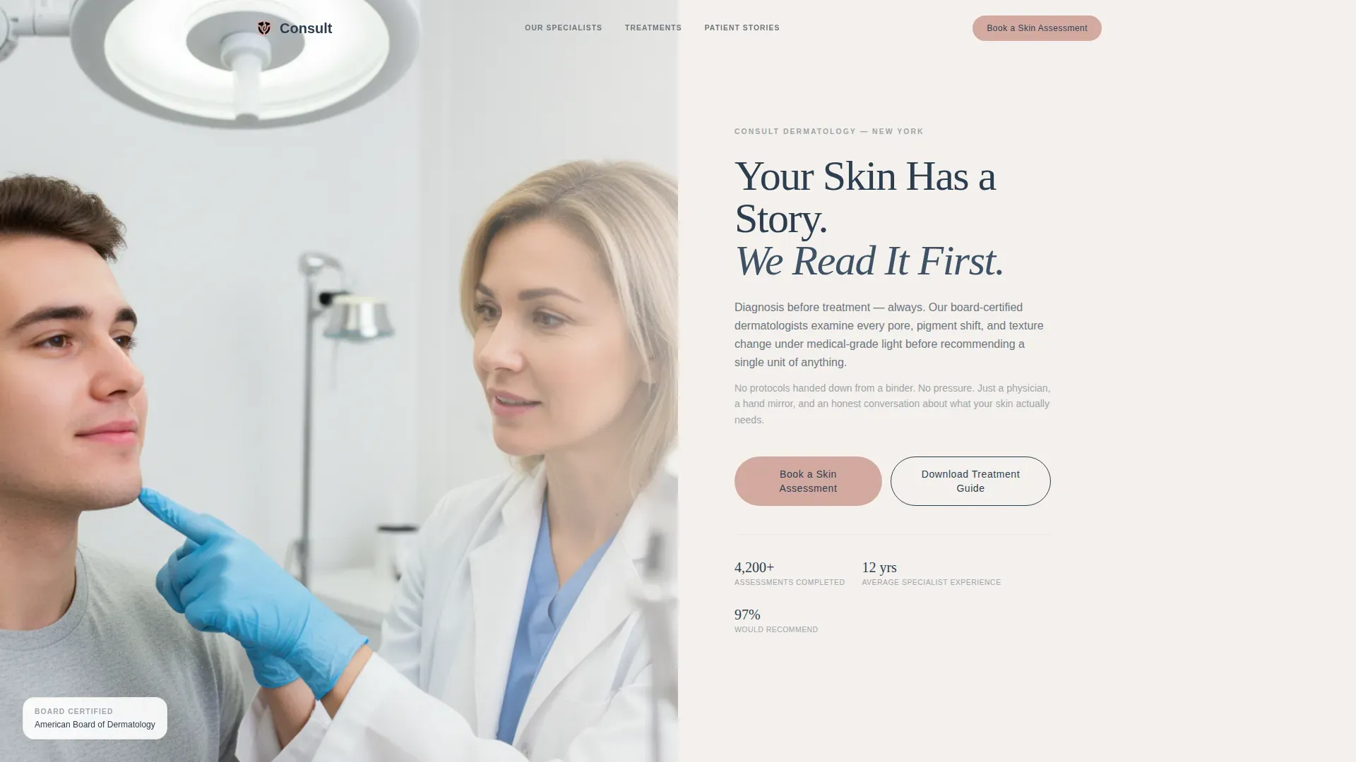 Dermatology Clinic Landing page Template