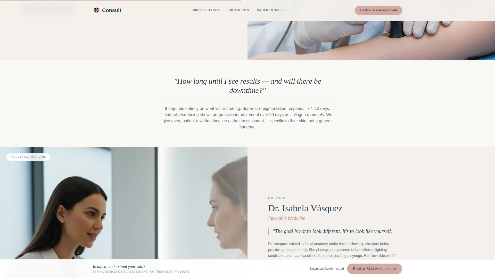 Dermatology Clinic Landing page Template