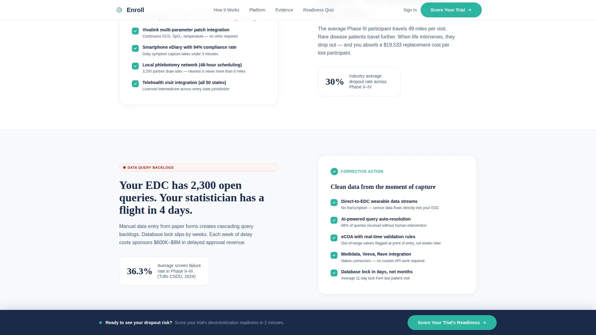 Decentralized Clinical Trial Platform Landing Page