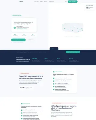 Decentralized Clinical Trial Platform Landing Page