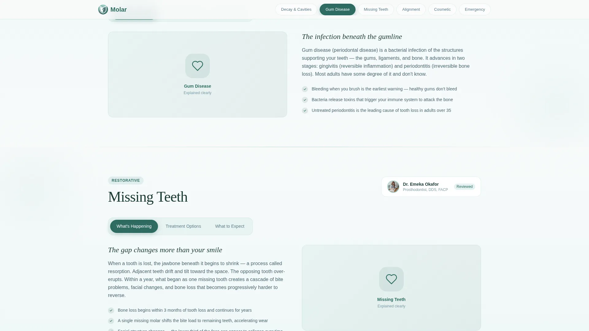 Dental Condition & Treatment Library Website Template