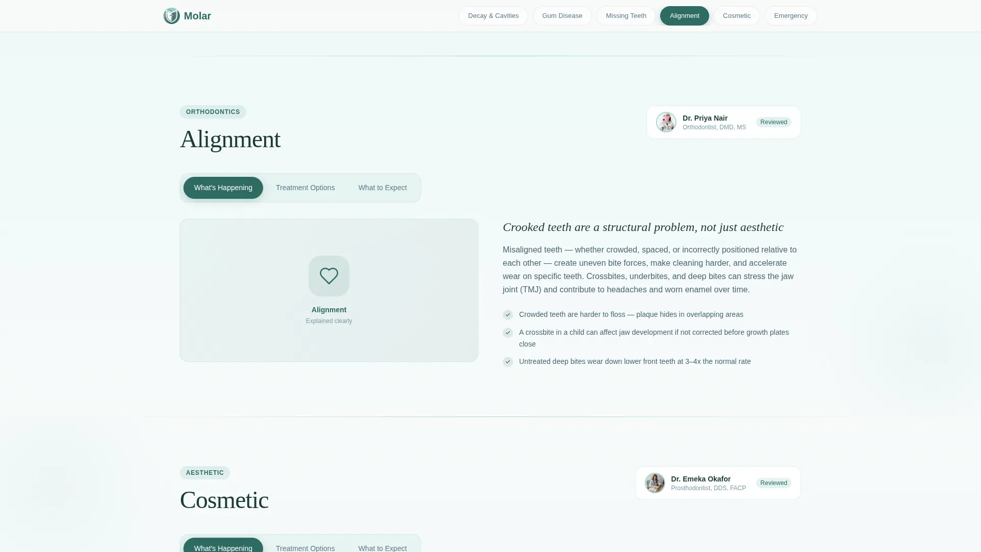 Dental Condition & Treatment Library Website Template