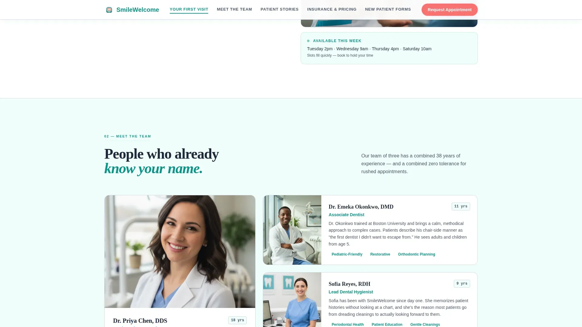 Dental Practice Trust & Anxiety Conversion Website Template