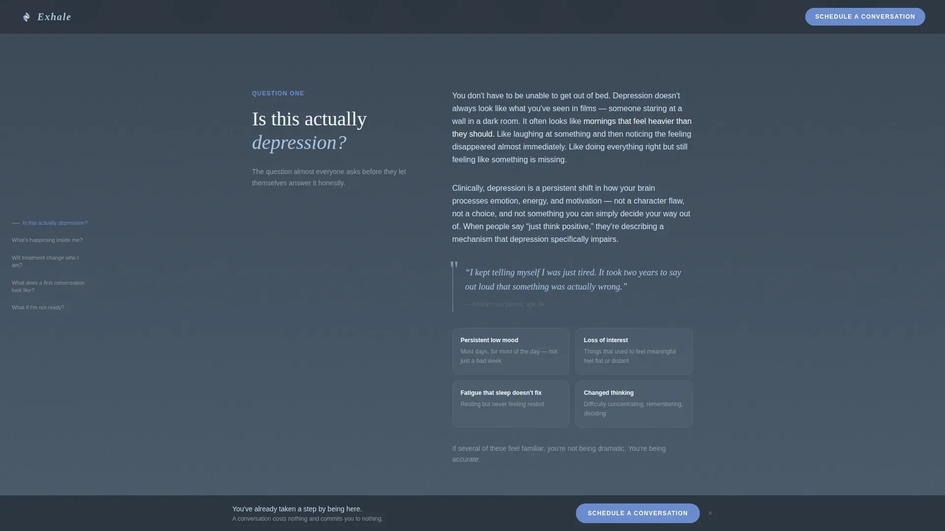 Depression Education Landing Page Template