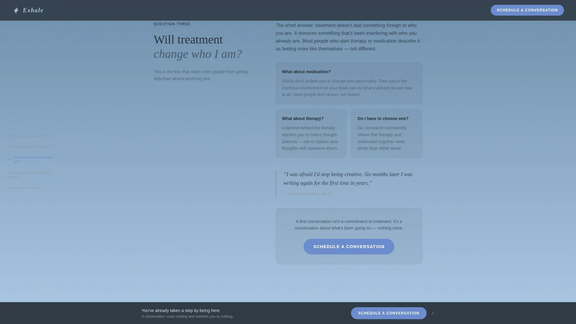 Depression Education Landing Page Template
