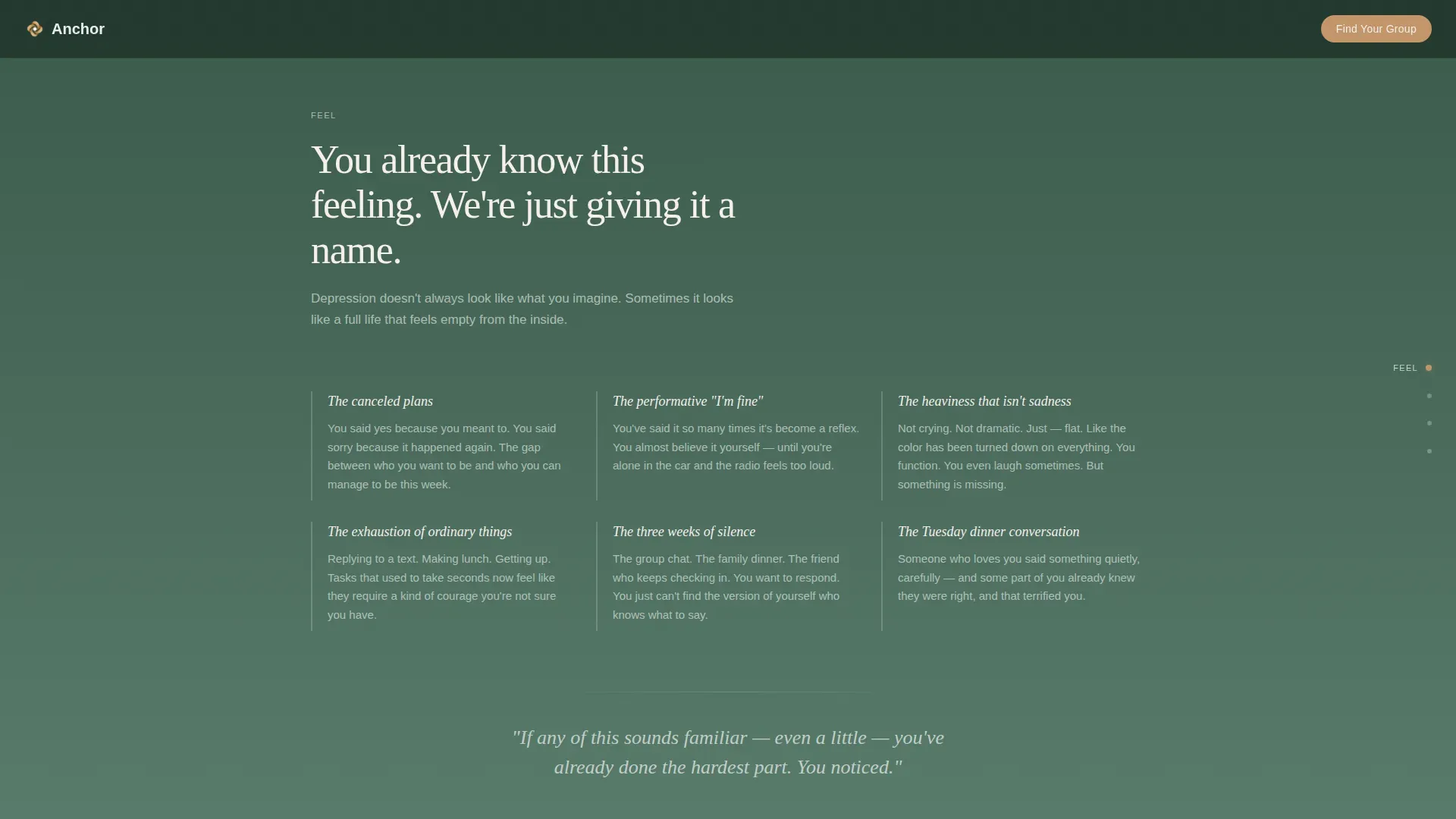 Depression Support Group Landing Page Template