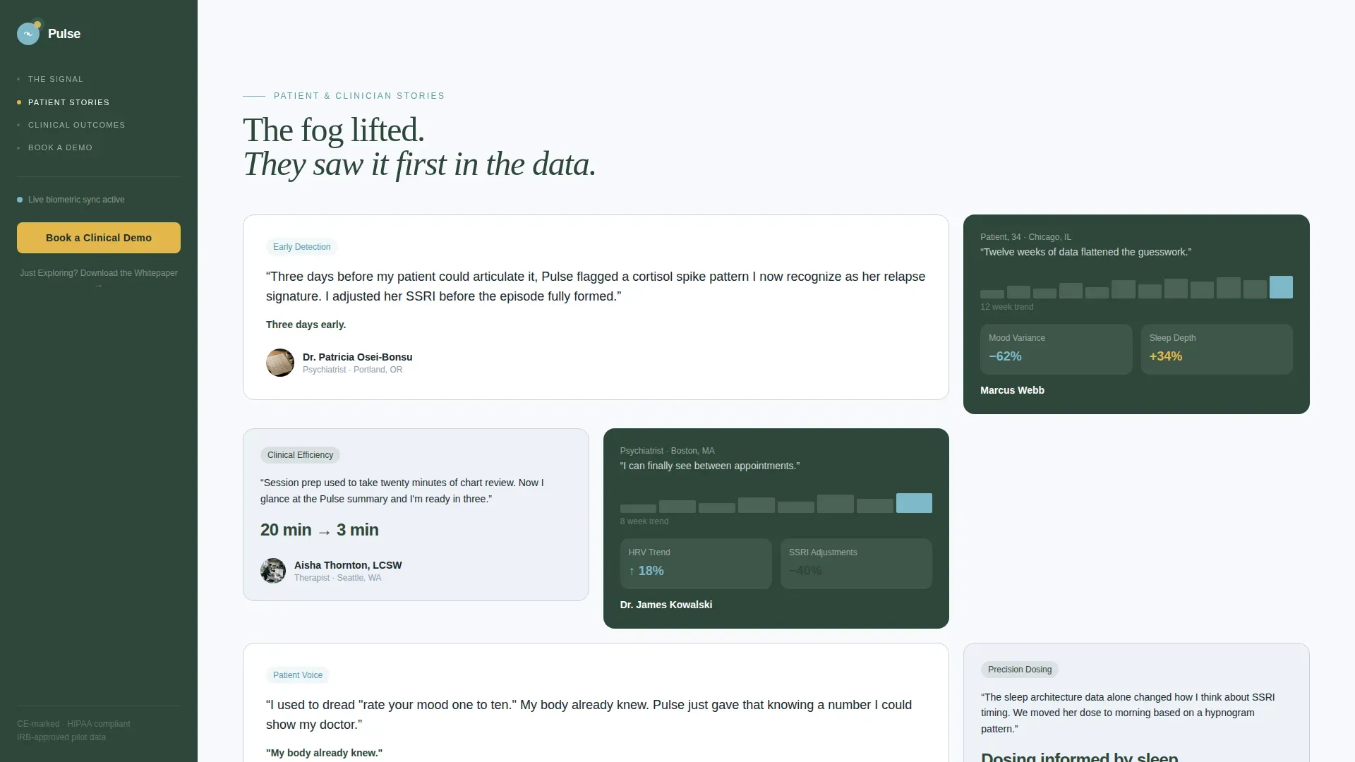 Depression Wearable Monitor Landing Page Template
