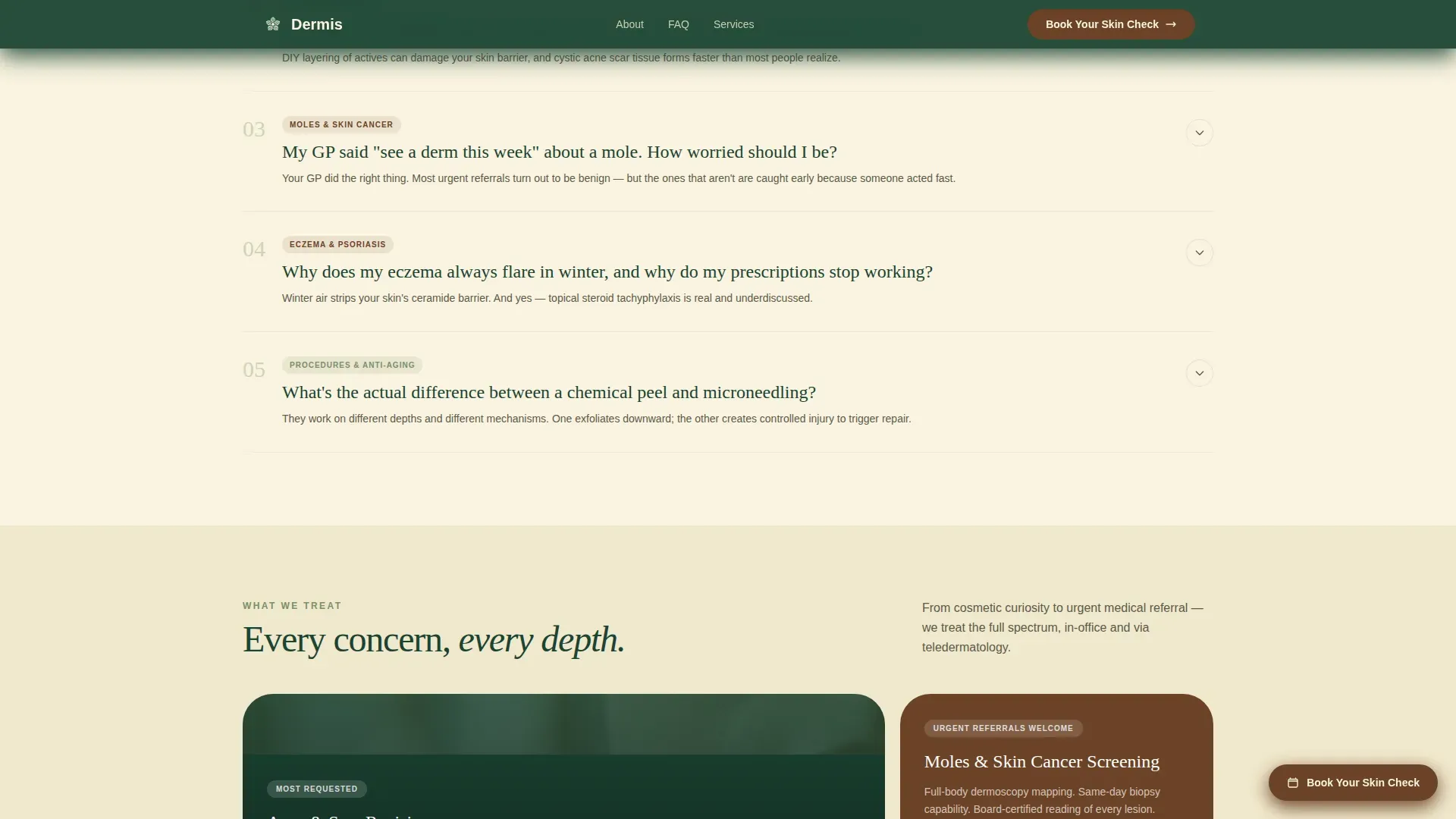 Dermatologist Appointment Booking Landing Page