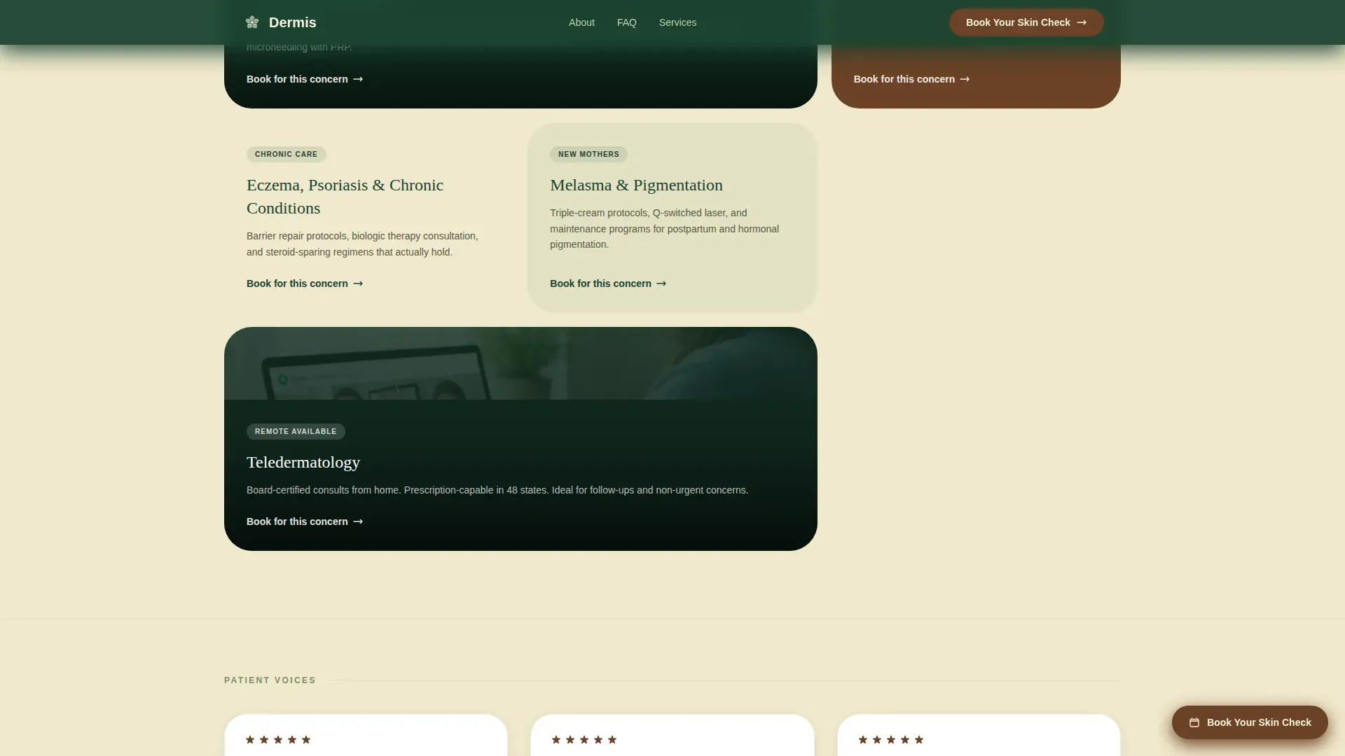 Dermatologist Appointment Booking Landing Page