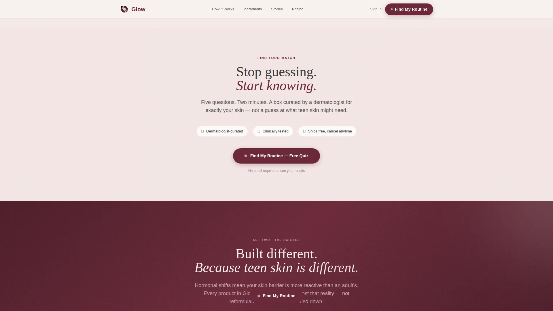 Radiant Teenskin | Free Website Template | Rocket