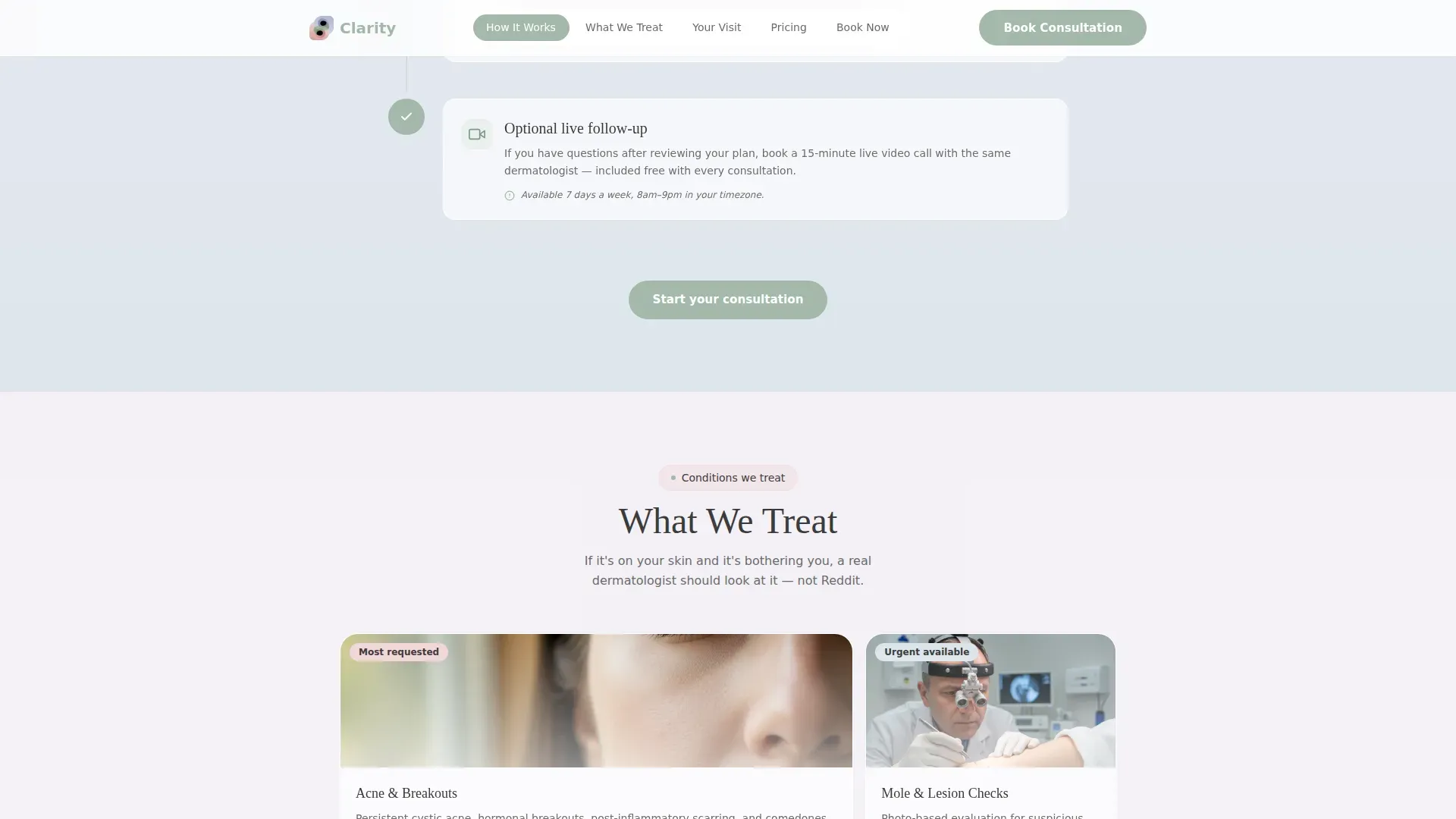 Virtual Consultation Landing Page Template
