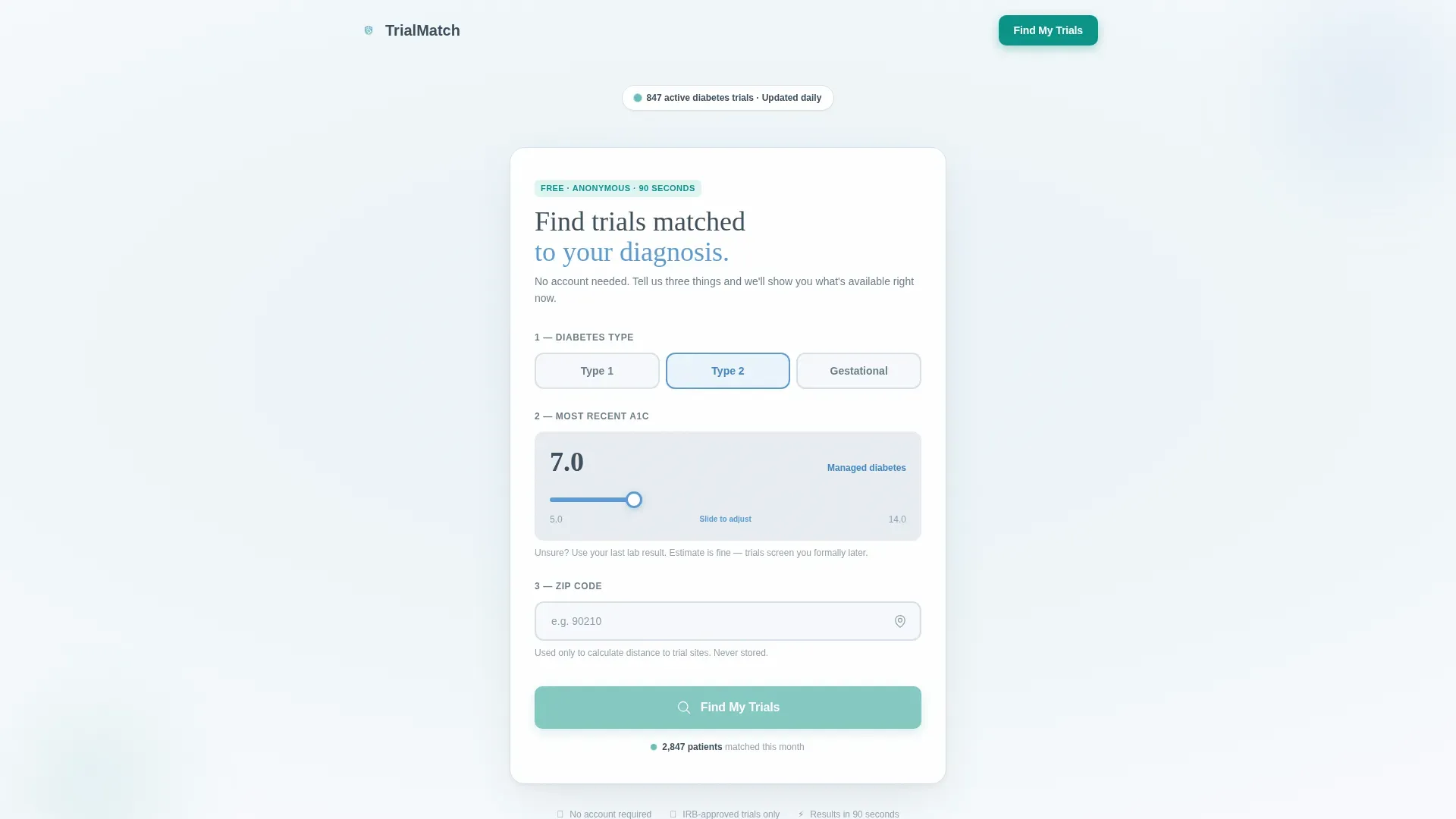 Clinical Trials Landing Page Template