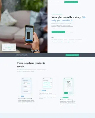 Diabetes Digital Therapy App Landing Page Template