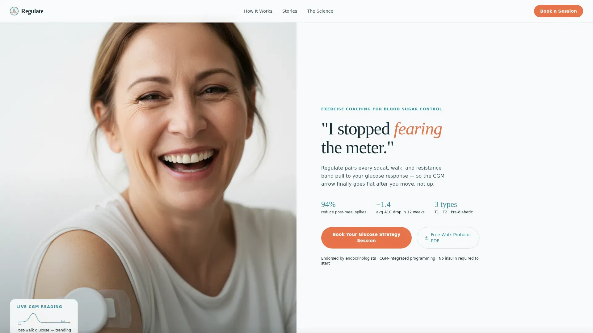 Diabetes Exercise Coaching Landing Page Template