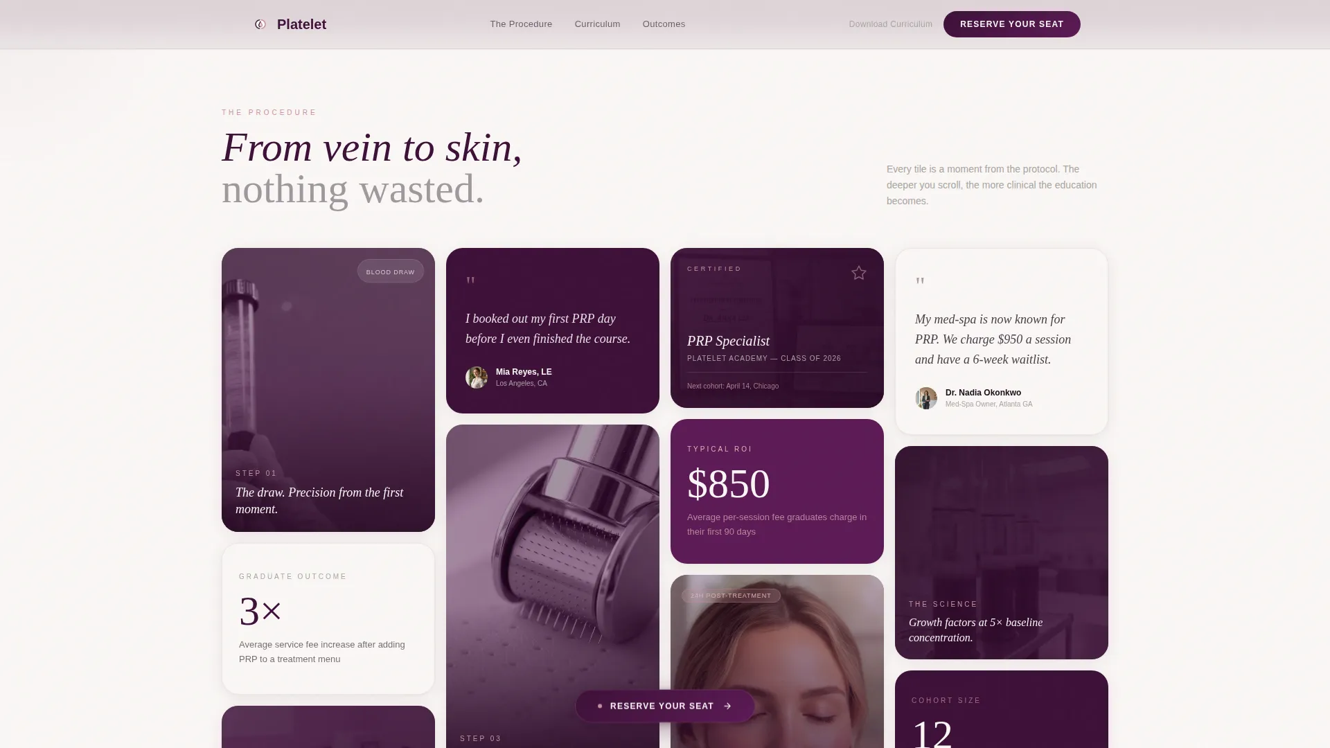 Luxe PRP Training Academy Landing Page Template